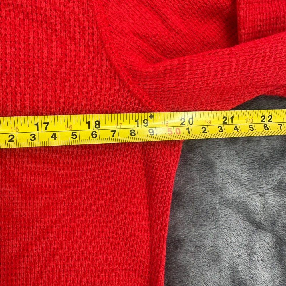 Polo Ralph Lauren Mens Red Waffle Knit Thermal Long Sleeve Shirt Large L 439 - Picture 5 of 7